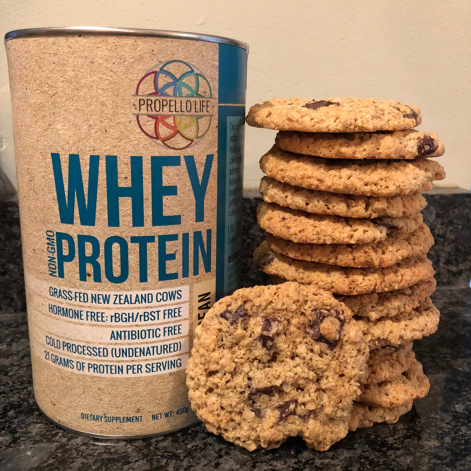 Dark Chocolate Chip Oatmeal Protein Cookies