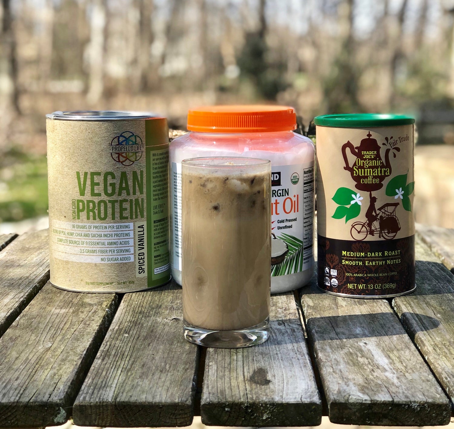 Propello Life Vegan Mocha Smoothie Recipe using our superfood plant-based protein blend