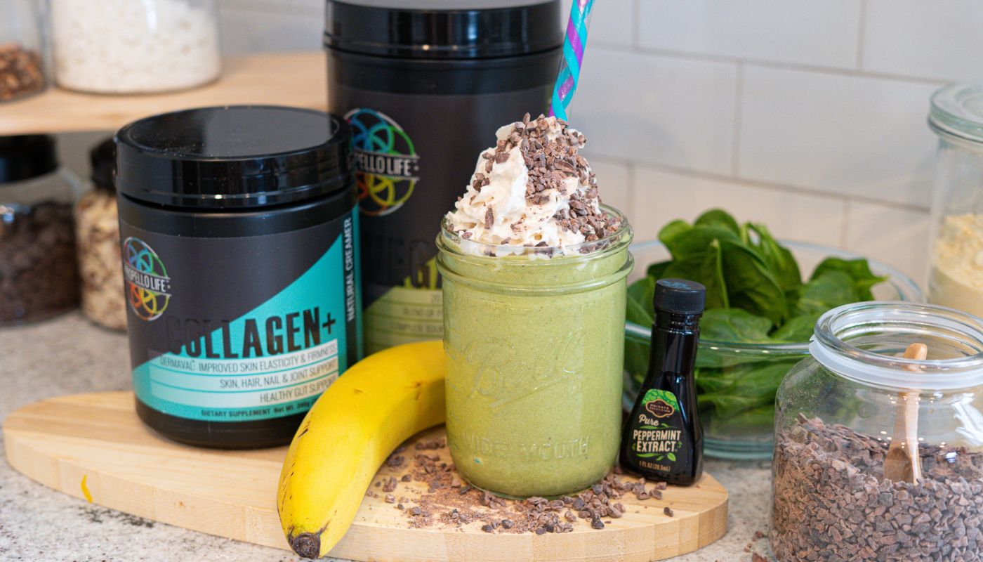 Propello Life healthy shamrock shake recipe with vegan protein powder