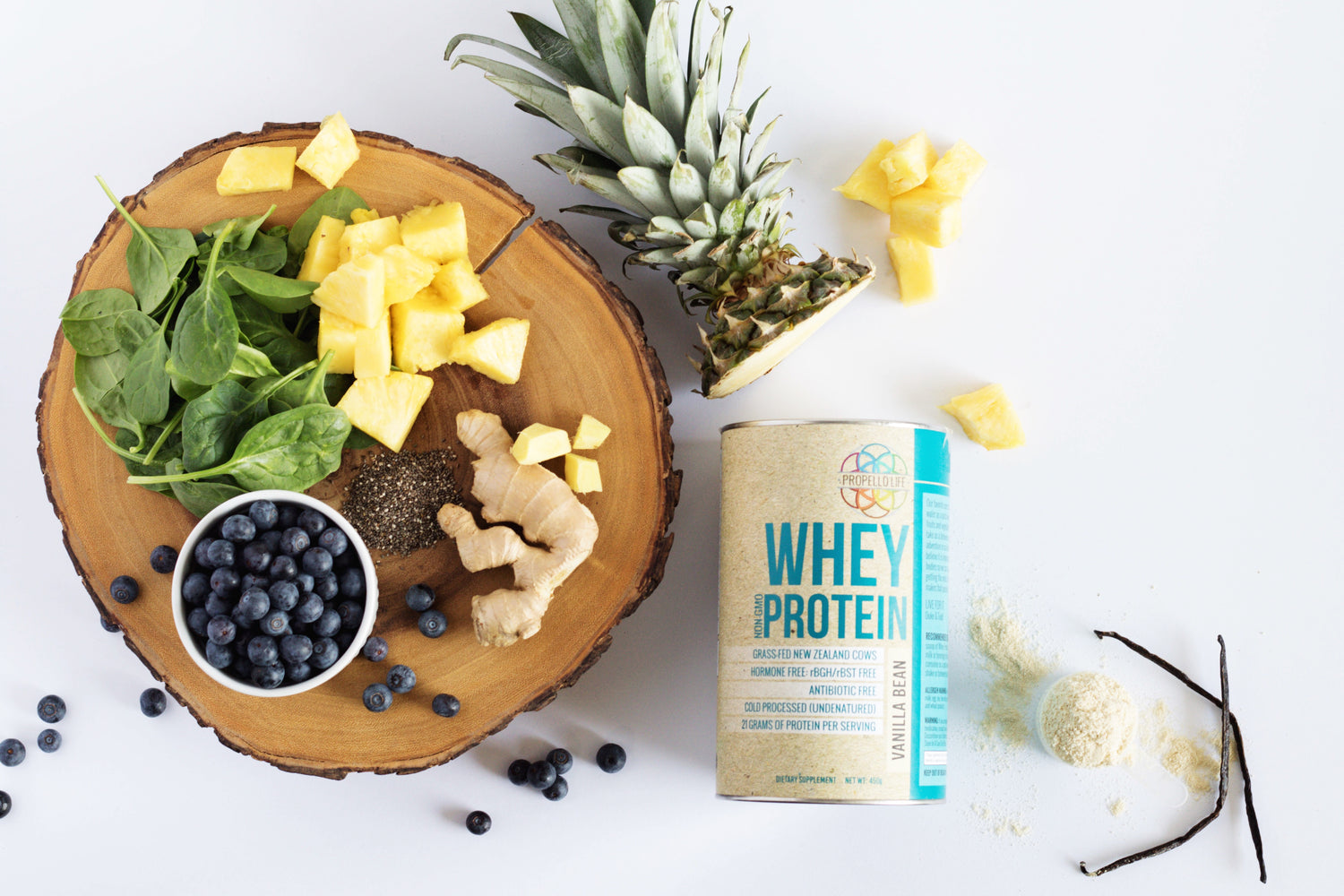 SPINACH BLUEBERRY PINEAPPLE SHAKE