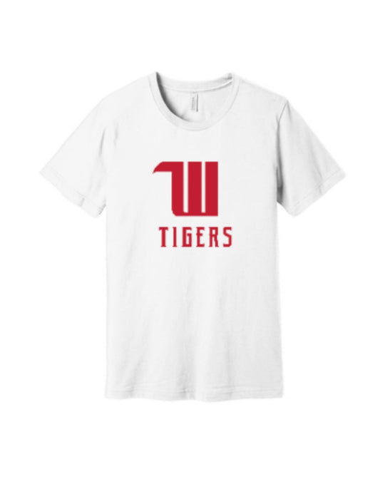 Wittenberg University super soft W Tigers white tee