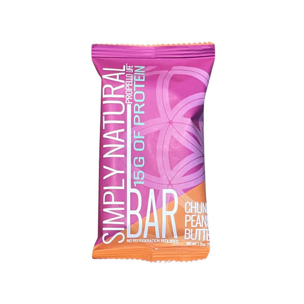 Propello Life Simply Natural Bar single bar flavor chunky peanut butter has 15 grams of protein