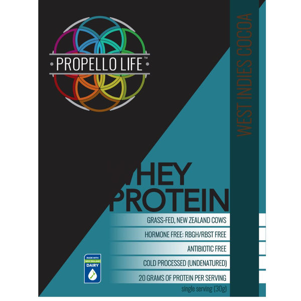 Propello Life certified grass fed Whey Protein is a non-gmo natural supplements front