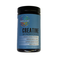 Creatine Monohydrate is great for muscles energy and brain health. This is a picture of Propello Life's 90 serving tub.