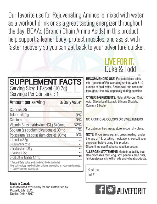 Propello Life Rejuvenating Aminos are the best vegan amino acids with vegan bcaas