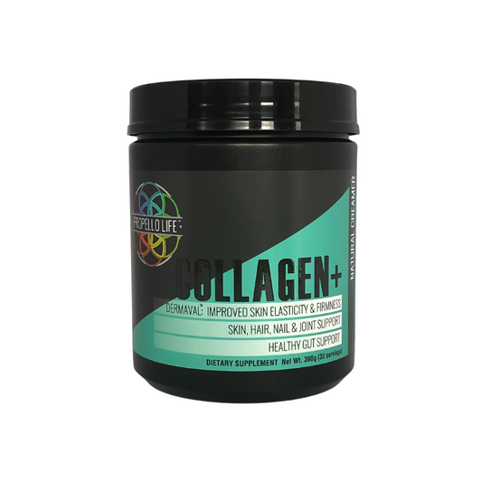 Collagen+ product image front panel. Propello Life Collagen+ Natural Creamer is the best collagen protein powder