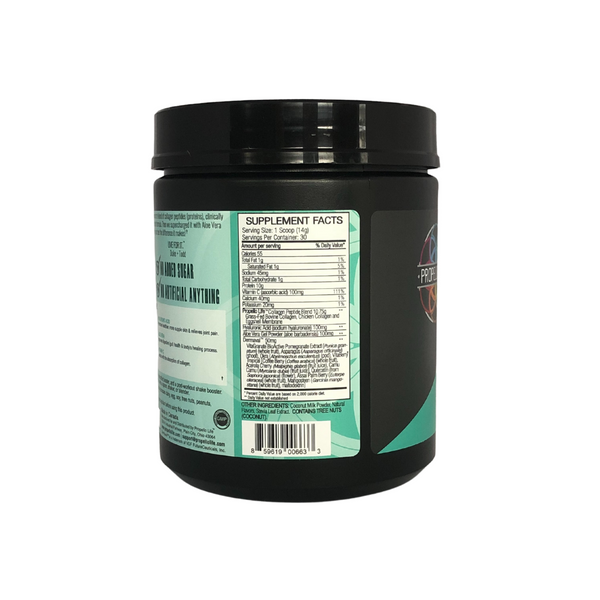 Collagen+ Sweat Vanilla Creamer supplements facts panel. Propello Life Collagen+ is the best collagen protein powder