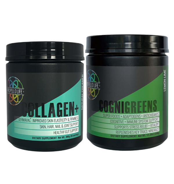 Propello Life look good feel good bundle has collagen protein and superfood greens