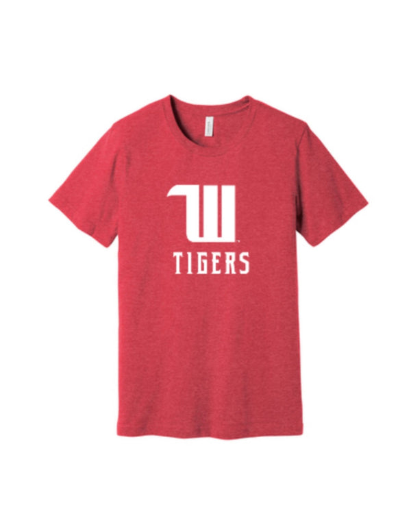 Wittenberg University super soft W Tigers red tee