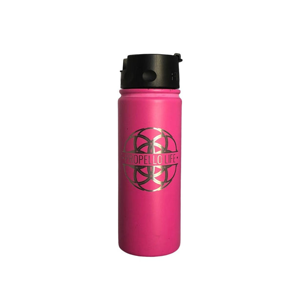 Propello Life 18oz Stainless Steel Water Bottles for our premium natural supplements pink