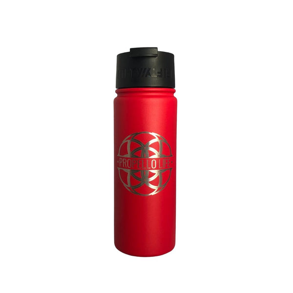 Propello Life 18oz Stainless Steel Water Bottles for our premium natural supplements red