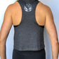 Propello Life crop tank top gray with silver logo back. support our premium natural supplements