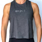 Propello Life crop tank top gray with silver logo front. support our premium natural supplements